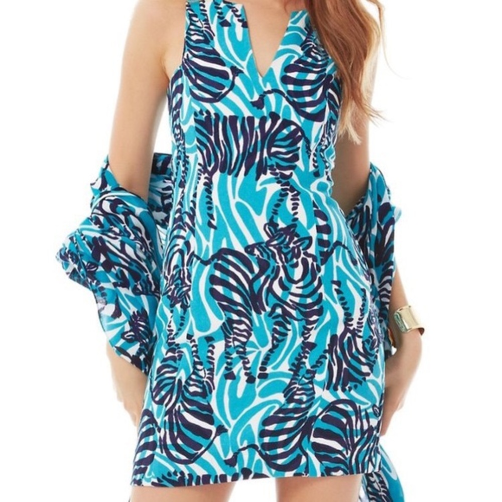 NEW Lilly Pulitzer Turquoise Zebra Print Shift